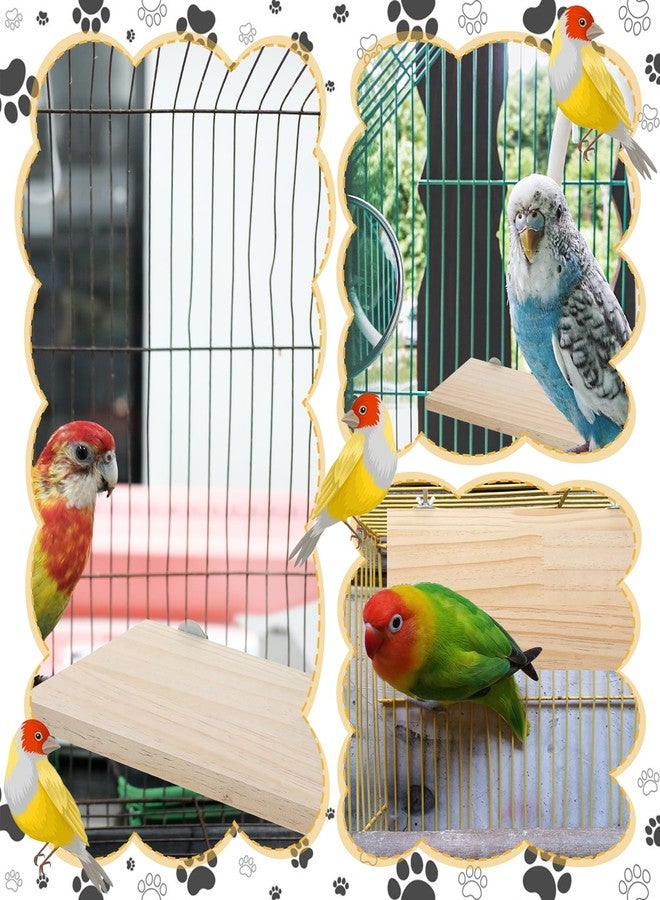 BOHUIZ 6 Pack Bird Perch Stand, Parrot Wood Platform 12.3×6.1 Inch Rectangle Wood Bird Platform for Parrots Birds Budgie Parakeet Cockatiel Hamster Chinchilla Gerbil - Image 4